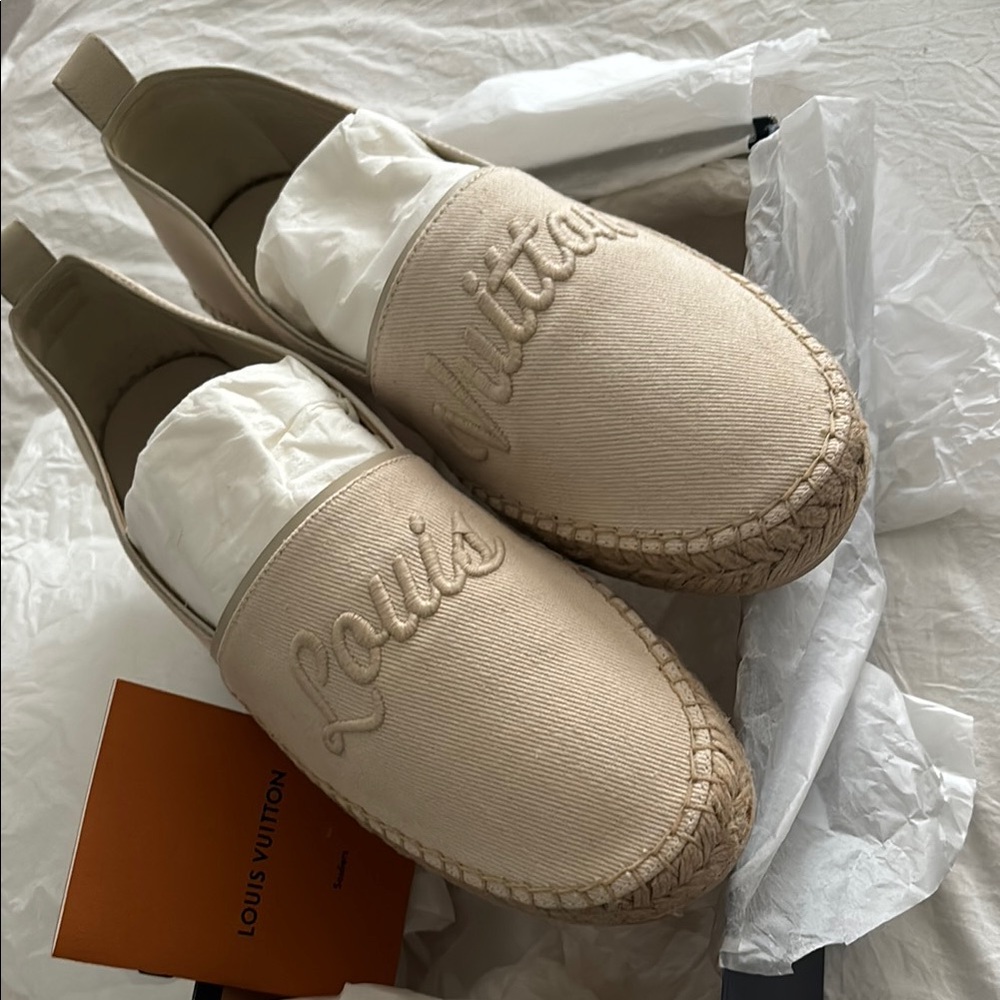 Louis Vuitton Cream Espadrilles
